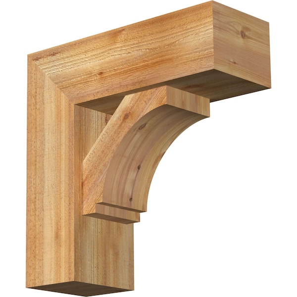 Ekena Millwork Imperial Block Rough Sawn Bracket w/ Offset Brace, Western Red Cedar, 8"W x 22"D x 22"H BKT0806X22X22IMP05RWR - main